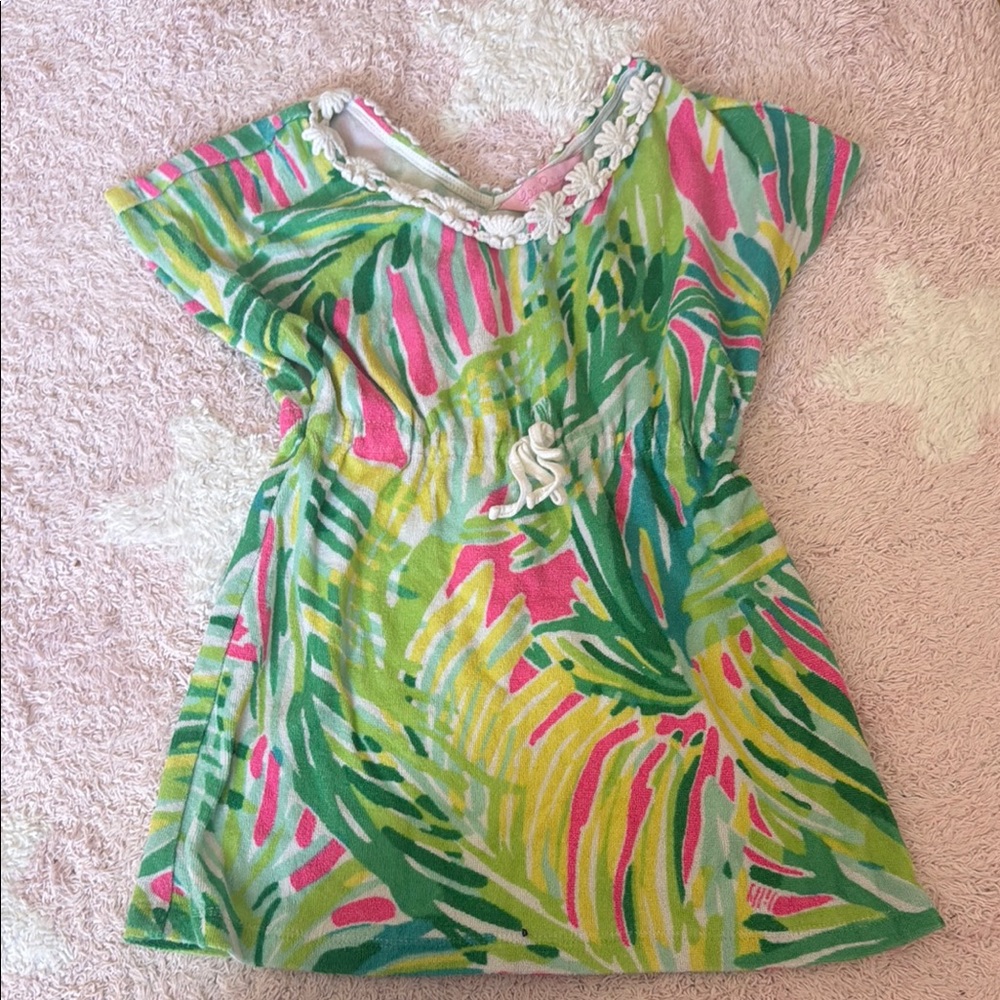 Lilly Pulitzer Kids Swim Coverup - Green, Pink, White